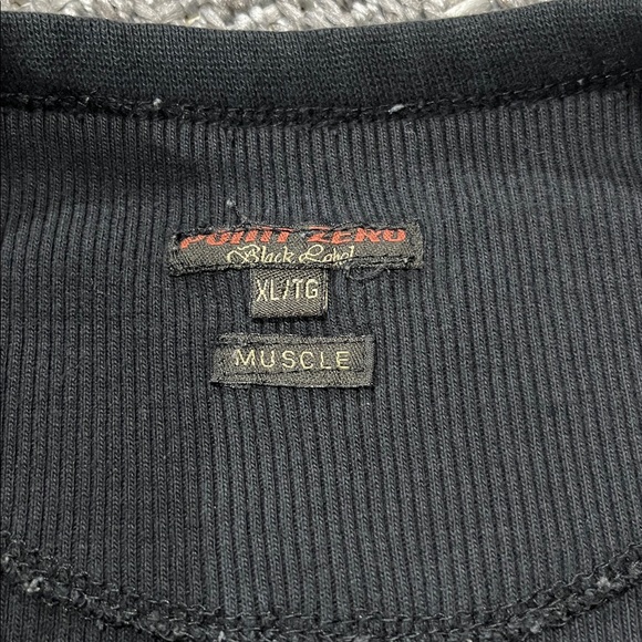 Point Zero | Men’s Black Ribbed Muscle Shirt - Picture 4 of 10